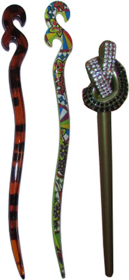 

GURUKUL Combo of Multi Color Juda Sticks Bun Stick(Multicolor)