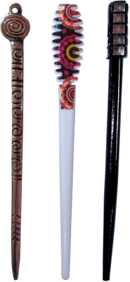 

MUBARAK Combo of Multi Color Juda Sticks Bun Stick(Multicolor)