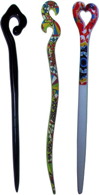 

ROOH Combo of Multi Color Juda Sticks Bun Stick(Multicolor)