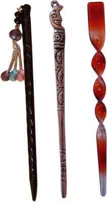 

ROOH Combo of Multi Color Juda Sticks Bun Stick(Multicolor)