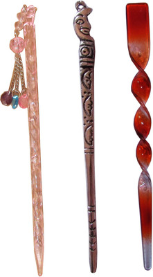 

MAUSI Combo of Multi Color Juda Sticks Bun Stick(Multicolor)