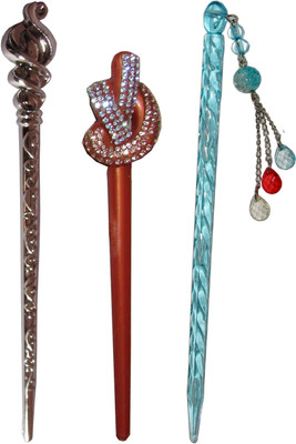 

GRAH Combo of Multi Color Juda Sticks Bun Stick(Multicolor)
