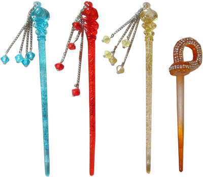 

ROOPPA Combo of Multi Color Juda Sticks Bun Stick(Multicolor)