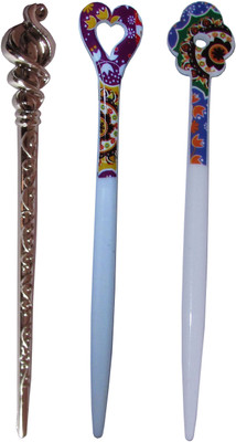 

GINU Combo of Multi Color Juda Sticks Bun Stick(Multicolor)