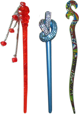 

SHABD Combo of Multi Color Juda Sticks Bun Stick(Multicolor)