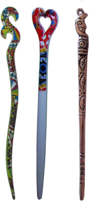 

ROOK Combo of Multi Color Juda Sticks Bun Stick(Multicolor)