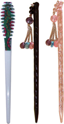 

G.T Combo of Multi Color Juda Sticks Bun Stick(Multicolor)