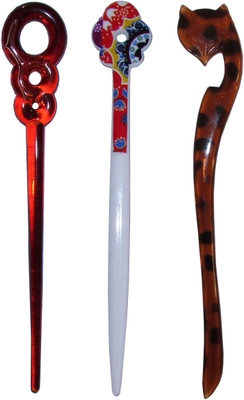 

PAHACHAN Combo of Multi Color Juda Sticks Bun Stick(Multicolor)