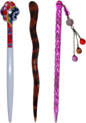 

GEET Combo of Multi Color Juda Sticks Bun Stick(Multicolor)