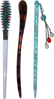 

DIVYA Combo of Multi Color Juda Sticks Bun Stick(Multicolor)