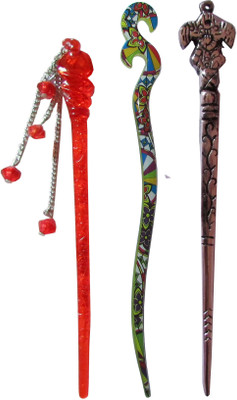 

GEETY Combo of Multi Color Juda Sticks Bun Stick(Multicolor)