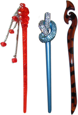 

GEEREESH Combo of Multi Color Juda Sticks Bun Stick(Multicolor)