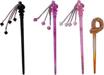 

KOOK Combo of Multi Color Juda Sticks Bun Stick(Multicolor)