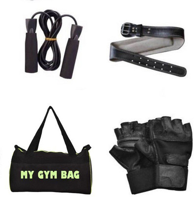 

monika sport gym belt + gym bag + plastic skipping rope + gym gloves Gym & Fitness Kit