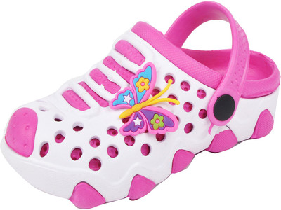 

Yellow Bee Girls Sling Back Clogs(Pink, White