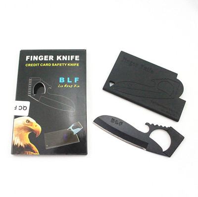 

Military Green Credit Card Finger Knife Combat Knife, Survival Knife, Can Opener, Campers Knife, Pocket Knife(Black)