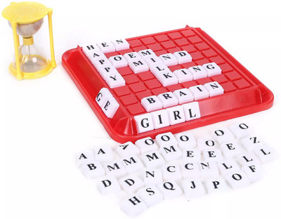 

virgo toys Crossword Upwards,1 playing board (1 side crossword spellbound other side chess,4 letter tile stands with scoring points indicators, 100 letter tiles set, 2 chess sets of 32 pieces(Multicolor)