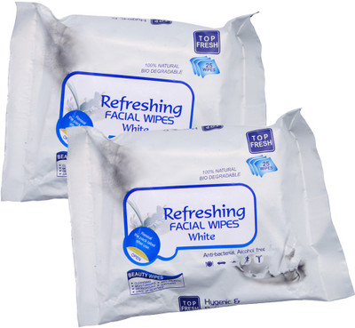 

One Personal Care Refreshing Facial Wipes (50 Cosmetic Pare Towelettes) | Makeup Remover(100 g)