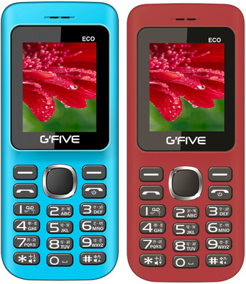 

Gfive Eco Combo of Two Mobiles(Light Blue & Red)