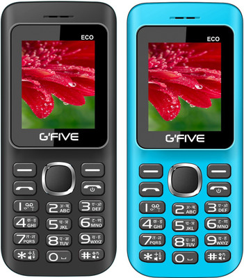 

Gfive Eco Combo of Two Mobiles(Black & Light Blue)