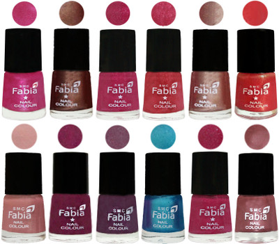 

Fabia Nail Polish Pack of 12(6 Ml Each) Professional Serious Nail Polish Pink-Light Coffee-Magenta-Shock Pink Light-Light Nude-Red Orange-Shrimp Pastell-Cherry Blossom-Light Jam-Denim-Hot Magenta-Lip(Pack of 12)