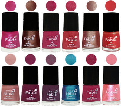 

Fabia Nail Polish Pack of 12(6 Ml Each) Professional Serious Nail Polish Pink-Light Coffee-Magenta-Shock Pink Light-Light Nude-Red Orange-Shrimp Pastell-Cherry Blossom-Light Jam-Denim-Hot Magenta-Jerry Peach(Pack of 12)