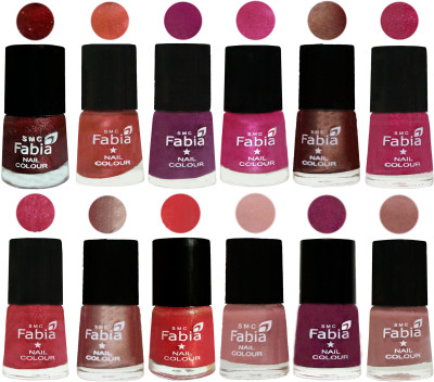 

Fabia Nail Polish Pack of 12(6 Ml Each) Professional Serious Nail Polish Brick Red-Dark Peach-Shock Pink-Pink-Light Coffee-Magenta-Shock Pink Light-Light Nude-Red Orange-Shrimp Pastell-Cherry Blossom-Nude(Pack of 12)