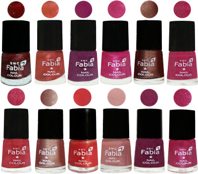 

Fabia Nail Polish Pack of 12(6 Ml Each) Professional Serious Nail Polish Brick Red-Dark Peach-Shock Pink-Pink-Light Coffee-Magenta-Shock Pink Light-Light Nude-Red Orange-Shrimp Pastell-Cherry Blossom-Light Magenta(Pack of 12)