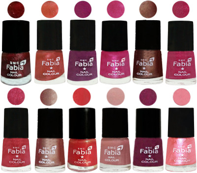 

Fabia Nail Polish Pack of 12(6 Ml Each) Professional Serious Nail Polish Brick Red-Dark Peach-Shock Pink-Pink-Light Coffee-Magenta-Shock Pink Light-Light Nude-Red Orange-Shrimp Pastell-Cherry Blossom-Jerry Peach(Pack of 12)