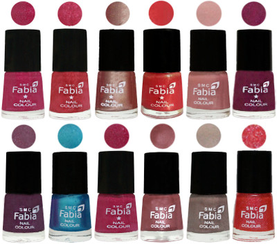 

Fabia Nail Polish Pack of 12(6 Ml Each) Professional Serious Nail Polish Magenta-Shock Pink Light-Light Nude-Red Orange-Shrimp Pastell-Cherry Blossom-Light Jam-Denim-Hot Magenta-Lip-Light Beige-Jerry Pink(Pack of 12)