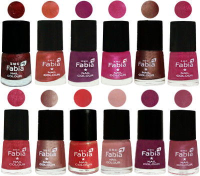 

Fabia Nail Polish Pack of 12(6 Ml Each) Professional Serious Nail Polish Brick Red-Dark Peach-Shock Pink-Pink-Light Coffee-Magenta-Shock Pink Light-Light Nude-Red Orange-Shrimp Pastell-Cherry Blossom-Pink Maroonish(Pack of 12)