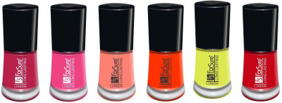 

forsure matte long lasting professional nail polish set of 6 mania pink, light pink, peach, orange, neon yellow, hot red(Pack of 6)