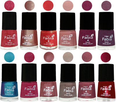 

Fabia Nail Polish Pack of 12(6 Ml Each) Professional Serious Nail Polish Shock Pink Light-Light Nude-Red Orange-Shrimp Pastell-Cherry Blossom-Light Jam-Denim-Hot Magenta-Lip-Light Beige-Dusty Pink-Dark Magenta(Pack of 12)