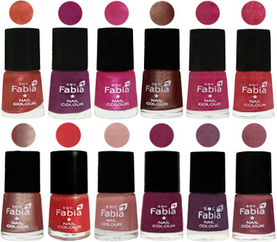 

Fabia Nail Polish Pack of 12(6 Ml Each) Professional Serious Nail Polish Dark Peach-Shock Pink-Pink-Light Coffee-Magenta-Shock Pink Light-Light Nude-Red Orange-Shrimp Pastell-Cherry Blossom-Light Jam-Dusty Pink(Pack of 12)