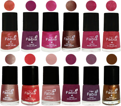 

Fabia Nail Polish Pack of 12(6 Ml Each) Professional Serious Nail Polish Dark Peach-Shock Pink-Pink-Light Coffee-Magenta-Shock Pink Light-Light Nude-Red Orange-Shrimp Pastell-Cherry Blossom-Light Jam-Dark Golden(Pack of 12)