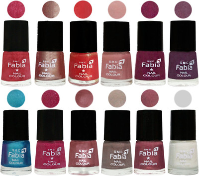 

Fabia Nail Polish Pack of 12(6 Ml Each) Professional Serious Nail Polish Shock Pink Light-Light Nude-Red Orange-Shrimp Pastell-Cherry Blossom-Light Jam-Denim-Hot Magenta-Lip-Light Beige-Dusty Pink-White(Pack of 12)