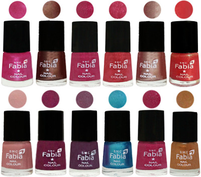 

Fabia Nail Polish Pack of 12(6 Ml Each) Professional Serious Nail Polish Pink-Light Coffee-Magenta-Shock Pink Light-Light Nude-Red Orange-Shrimp Pastell-Cherry Blossom-Light Jam-Denim-Hot Magenta-Golden(Pack of 12)