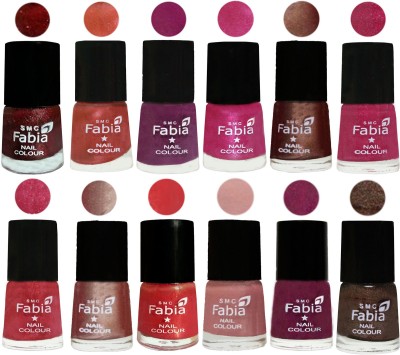 

Fabia Nail Polish Pack of 12(6 Ml Each) Professional Serious Nail Polish Brick Red-Dark Peach-Shock Pink-Pink-Light Coffee-Magenta-Shock Pink Light-Light Nude-Red Orange-Shrimp Pastell-Cherry Blossom-Dark Brown(Pack of 12)