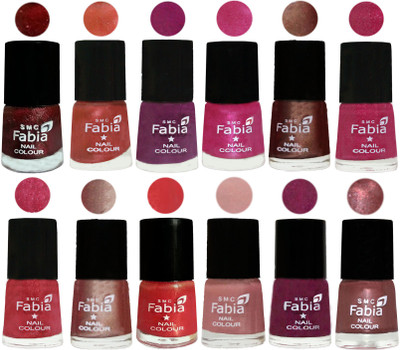 

Fabia Nail Polish Pack of 12(6 Ml Each) Professional Serious Nail Polish Brick Red-Dark Peach-Shock Pink-Pink-Light Coffee-Magenta-Shock Pink Light-Light Nude-Red Orange-Shrimp Pastell-Cherry Blossom-Dark Red Chrome(Pack of 12)