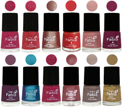 

Fabia Nail Polish Pack of 12(6 Ml Each) Professional Serious Nail Polish Magenta-Shock Pink Light-Light Nude-Red Orange-Shrimp Pastell-Cherry Blossom-Light Jam-Denim-Hot Magenta-Lip-Light Beige-Light Golden(Pack of 12)