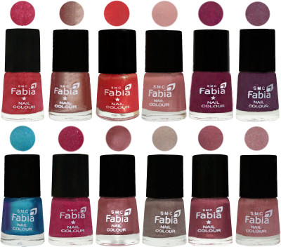 

Fabia Nail Polish Pack of 12(6 Ml Each) Professional Serious Nail Polish Shock Pink Light-Light Nude-Red Orange-Shrimp Pastell-Cherry Blossom-Light Jam-Denim-Hot Magenta-Lip-Light Beige-Dusty Pink-Light pink(Pack of 12)
