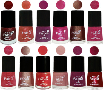 

Fabia Nail Polish Pack of 12(6 Ml Each) Professional Serious Nail Polish Brick Red-Dark Peach-Shock Pink-Pink-Light Coffee-Magenta-Shock Pink Light-Light Nude-Red Orange-Shrimp Pastell-Cherry Blossom-Dark Magenta(Pack of 12)