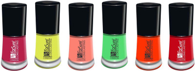 

forsure matte long lasting professional nail polish set of 6 mania pink, neon yellow, peach, neon green, orange, fire red(Pack of 6)