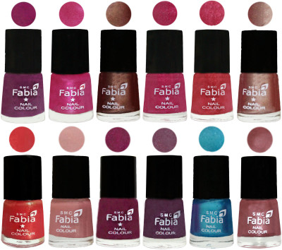 

Fabia Nail Polish Pack of 12(6 Ml Each) Professional Serious Nail Polish Shock Pink-Pink-Light Coffee-Magenta-Shock Pink Light-Light Nude-Red Orange-Shrimp Pastell-Cherry Blossom-Light Jam-Denim-Lip(Pack of 12)