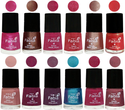 

Fabia Nail Polish Pack of 12(6 Ml Each) Professional Serious Nail Polish Pink-Light Coffee-Magenta-Shock Pink Light-Light Nude-Red Orange-Shrimp Pastell-Cherry Blossom-Light Jam-Denim-Hot Magenta-Dusty Pink(Pack of 12)