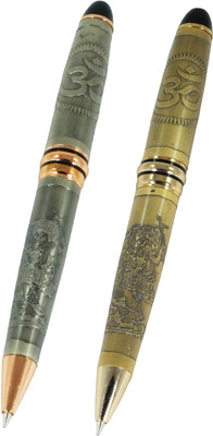 

auteur Auspicious, Blessings of Lord Ganesha, Made in Bronze, Om and Ganesha Carved Ball Pen(Pack of 2)