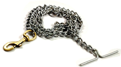 

skora Premium Quality Dog Chain with Brass Hook For Medium &  Breed dog 152 Cm Dog Collar & Chain(, Silver