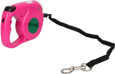

Sri High Quality Retractable Dog Leash with Detachable Flashlight Led Torch for Pets 450 cm Dog Strap Leash(Pink)