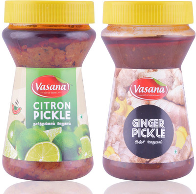 

Vasana Citron Pickle and Ginger Pickle Combo Ginger Pickle(600 g, Pack of2)