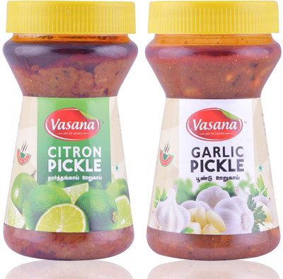 

Vasana Citron Pickle and Garlic Pickle Combo Garlic Pickle(600 g, Pack of2)